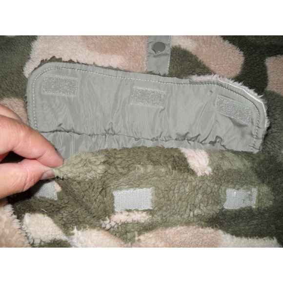 Mens Camo Fleece Pullover Jacket Quarter Snap Button Up Sherpa Medium - Picture 4 of 11